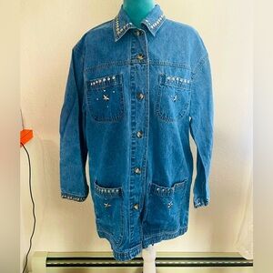 Cabin creek: vintage star studded denim jacket